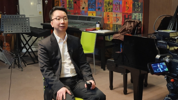 이번 프로젝트를 기획하고 추진한 성용원 작곡가의 인터뷰 모습 ⓒ미디어피아 황인성