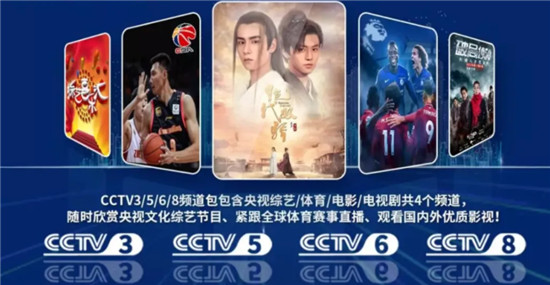 중국 유선방송 사업자들과 IPTV 사업자들 간 소송전의 핵심이 되었던 CCTV3, 5, 6,8 채널, 이미지 제공=中国移动