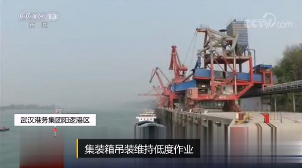 우한의 한 부두에서 수출을 위한 자동차가 선박에 탑재되고 있다. 사진제공=央视网