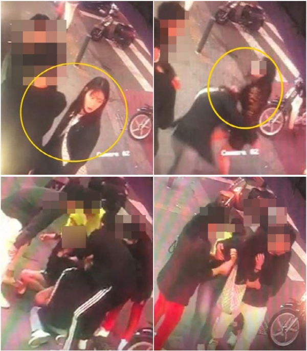 공개된 CCTV에 찍힌 모델 정담이의 폭행 광경