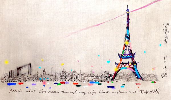 The Light from Eiffel Paris, 100 x 50 cm, ink & acrylic on canvas, 2018  / 작가 제공