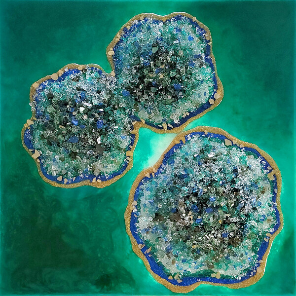 [ 산호섬  ] Coral_Treasure Island W:60cm H:60cm  ( Mixed media on acrylic canvas ) / 작가 제공