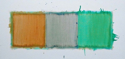 Masahiko Tsubota _Line Colour - 7, 1991, 89.2x130x3.2cm oil on paper / 갤러리 전 제공