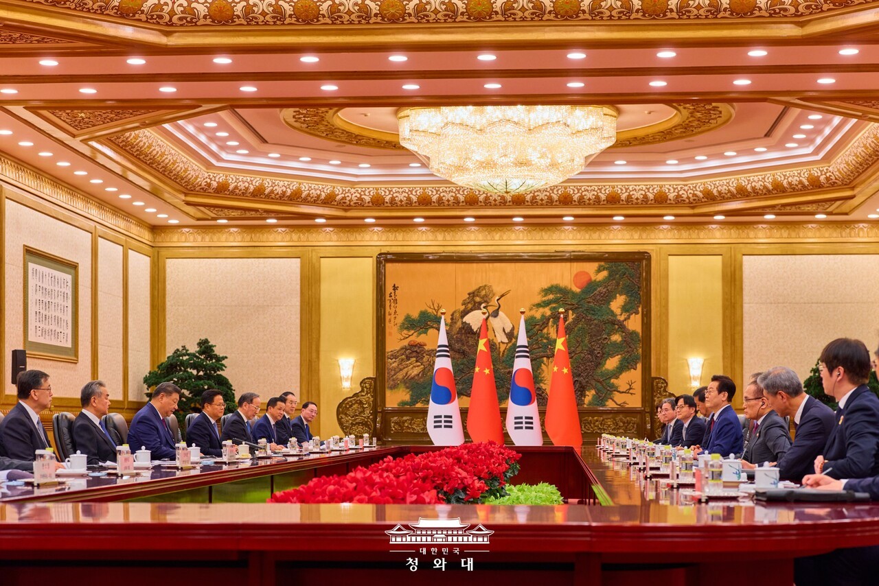 베이징 인민대회당에서 열린 한중 정상회담 전경